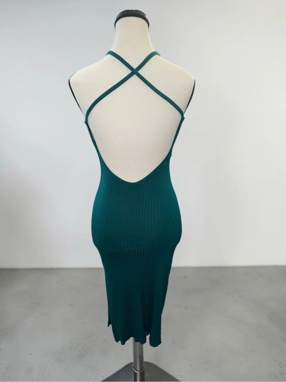 Soprano Teal Ribbed Bodycon dress Size Small_2